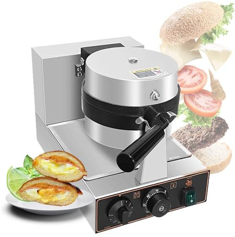 forplubossmmp Pressa Carosello Culinaria A 360° - Riscaldamento A Doppia Zona, Piastra Elettrica per Hamburger E Panini con Matrice Autopulente per Cucine di Prova Residenziali/Catering su Misura