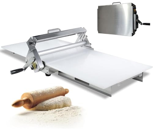 Macchina sfogliatrice Commerciale, stendipasta Manuale in Acciaio Inox per panetteria e Pizza, Spessore Regolabile
