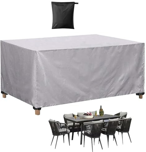 HNYDM Housse Salon de Jardin Exterieur avec évent, Housse Table de Jardin, Bâche de Protection pour Chaise Meubles Étanche Imperméable, Résistance au Vent, Anti-UV 95x55x75cm/LxWxH Argenté