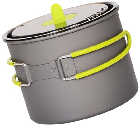 Watreketal Pentole per Cuocere in Lega Metallo con Coperchio E Maniglia Pieghevole Pentola Portatili Metallo con Coperchio E Maniglia Pieghevole