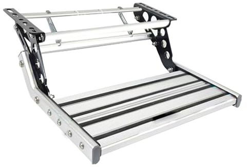 Gradini retrattili manuali in lega di alluminio per camper, pieghevoli con superficie antiscivolo per ingresso e uscita sicuri, supporta 150 kg
