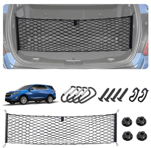 Envelope Style Cargo Net for 2018-2026 Chevy Equinox & GMC Terrain Accessories, Trunk SUV Mesh Cargo Net, Upgraded 5mm Bungee&Double-layer Nylon Storage Tailgate Netting Grocery&Tools Holder Organizer