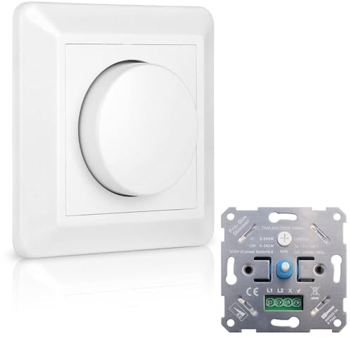 Dimmer Schalter Led, Dimmer 220v Dimmschalter, Dimmer 220v Universal Druckwechsel-Dimmer Sockel, Trailing Edge Dimmschalter 250w, Drehdimmer Für Dimmbare Led & Halogenlampen, Unterputz