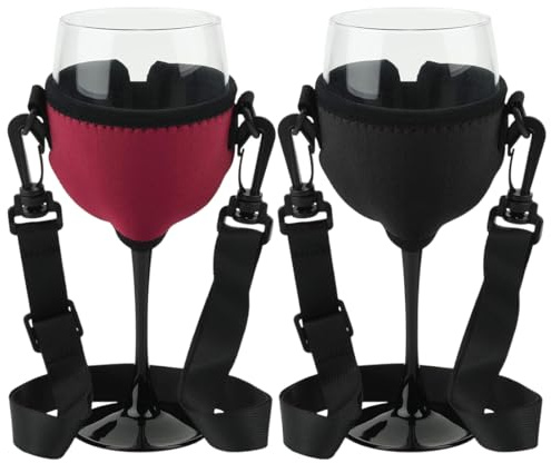Weinglashalter zum Umhängen, 2 Stück Becher zum Bmhängen für Wine Glass, Gläserhalter Hängend, Weinglas Anhänger