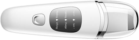 Ciieeo Appareil de Soin Cutané à Ondes Sonores Écran Lcd, Grattoir Cutané Multifonction 3 Modes, Blanc Rechargeable, Nettoyant Pores et Éliminateur de Points Noirs Électrique pour Visage