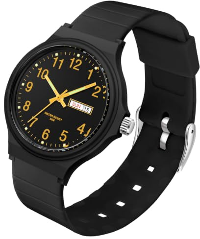 findtime Women's Watch Analogue Waterproof Easy Read Watches with Day Date Second Hand Simple Minimalist Sport Casual Slim Thin Wrist Watch for Ladies Girls Teenager