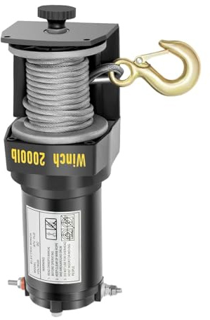 Montacargas eléctrico Polipasto Eléctrico Cabrestante eléctrico portátil de 12V, elevador de Treuils de recuperación con Control remoto para remolque, barco, todoterreno, 2000LBS