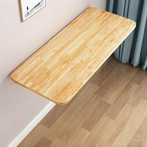 Foldable Wall-Mounted Bar Table Expandable Wooden Drop-Leaf Desk Convertible Hanging Dining Table for Meals (G 120 * 40CM/47.2 * 15.7IN)