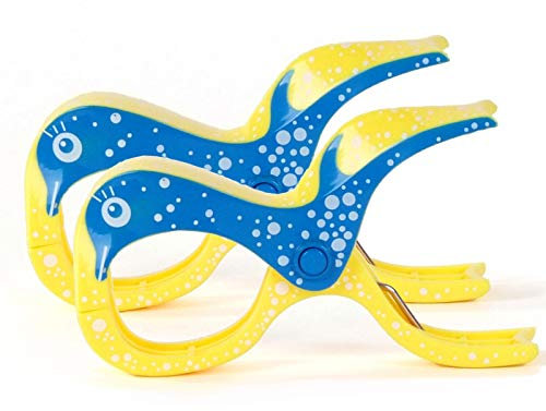 Tuuli Yacht u. Boot Clips - Wäsche Klammern für die Reling Dolphin blau/gelb (2 Stück)
