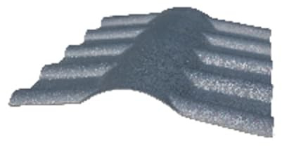 Faîtière PVC pour toiture imitation tuile moderne Gris, ep.15cm, l.55 cm, L.74 cm