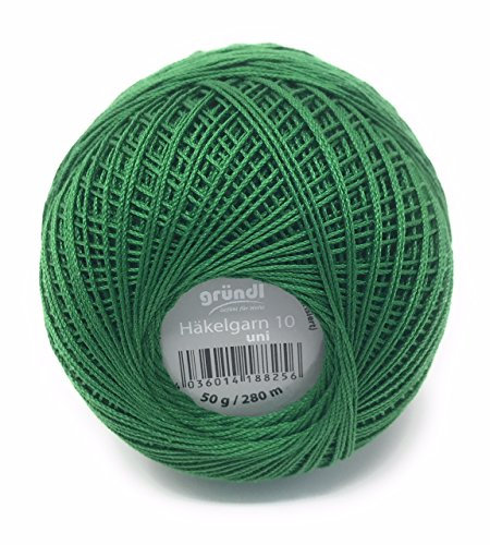 Gründl Häkelgarn 10 Brandneu, Filethäkelgarn, 100% Baumwolle (mercerisiert, gasiert, gekämmt), 50 Gramm Knäuel = 280 Meter LL, 20 tolle Farben,