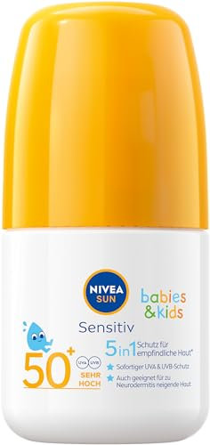 NIVEA SUN Kids Sensitiv Sonnenschutz Stick 1er Pack (1 x 50 ml), Sonnencreme mit LSF 50+, praktische Sonnenlotion für empfindliche Kinderhaut