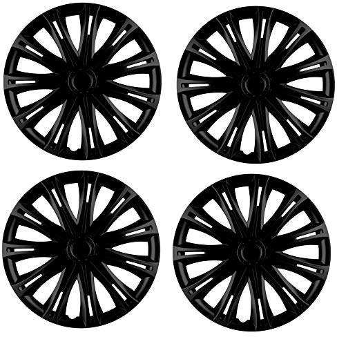 UKB4C 4x Wheel Trims Hub Caps 14 Covers fits VW Polo Golf Fox Lupo Black