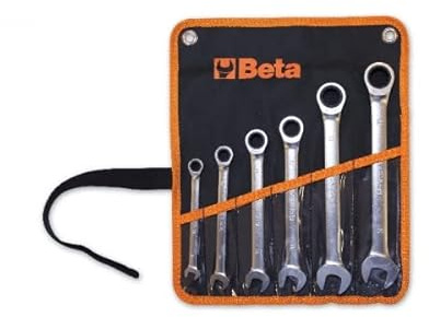 BETA 141/B6 - Serie di 6 chiavi combinate a cricchetto diritte (art. 141) in busta