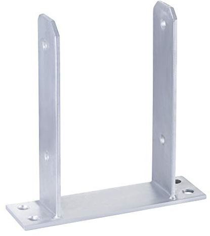 5 x U Pfostenträger 121 mm Stahl verzinkt 5 mm Pfostenhalter für 120x120 mm Holzpfosten Pfostenanker zum Aufdübeln Zaun Carport Pergola