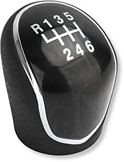 1neiSmartech Pomello Leva Cambio Manuale 6 Marce e Retromarcia Compatibile con Ford C Max Focus Kuga con Impugnatura in Materiale Similpelle e Rifiniture Cromate