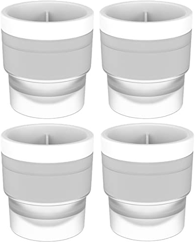 PIPITA 4 Stück Runde Eiskugelform 6cm Runde Jumbo Eiswürfel Eishockey-Form aus Silikon BPA Frei Leichtes Herauslösen Wie , Whiskey, Tequila, Etc Küchenhelfer