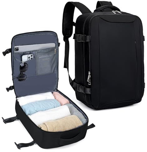 VMIKIV Bagage Cabine 45x36x20 pour Easyjet Sac à Dos Voyage Cabine Avion Femme 32L Bagage à Main sous Le Siège pour Ordinateur Portable 15,6 Pouces