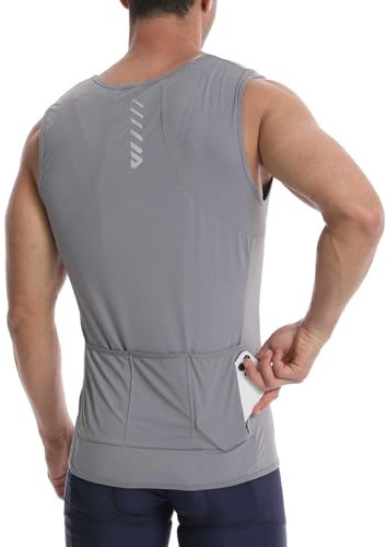 Lo.gas Rennrad Trikot Herren Ärmellos Radtrikot – Angenehm kühlend leicht Tanktop Fahrradtrikot mit Taschen für Radsport und Training