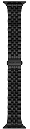 Michael Kors Bracelet pour Apple Watch ; bracelets de montre intelligente en acier inoxydable pour femme ; compatible avec Apple Watch 38 mm, 40 mm, 41 mm, 38-45 mm, noir, One Size, Acier inoxydable