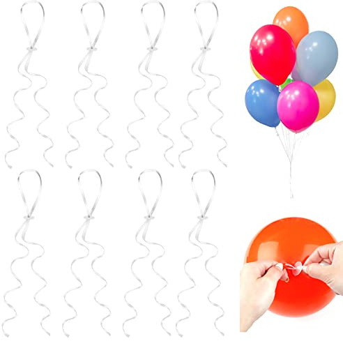 Ballonverschlüsse Helium mit Schnur, 100 Stück Luftballon Verschluss