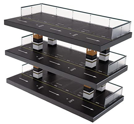perfk 1/64 Parking Lot Display Case, Diecast Car Garage, Scenery Layout 1:64 Scale Diecast Vehicle Model Display Case, Can Storage 18 Car Model