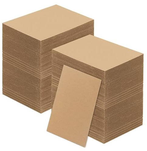 KEILEOHO 200 Pack Corrugated Cardboard Sheets - 13 x 18cm, 5 x 7 Inch Inserts, 1.5mm Thickness for Mailing, Packing, Arts & Crafts