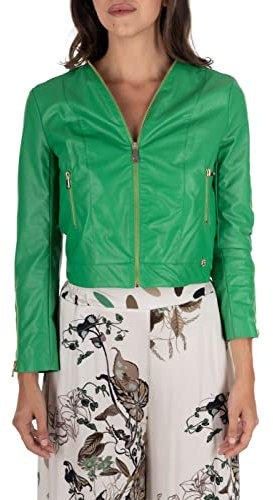 Siste's Women's Faux Leather Jacket with Zip, Cactus, XS