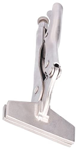 Locking Plier with Flat Mouth, Adjustable Sheet Pliers for Metal Bending and Metal Break and Crimping - 55# Steel (8 Inch)