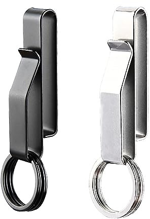 2pz Clip Portachiavi Tattico in Acciaio Inossidabile Con Sgancio Rapido, Doppio Lato Staccabile Per Uomo