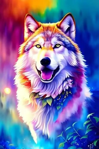 Diamond Painting Tier Wolf DIY 5D Diamant Painting Bilder 70x100 cm Full Drill Mosaik Bastelset Kinder Malen Nach Zahlen Erwachsene Große Diamant Malerei Crystal Art for Home Wall Decor Gifts j 53