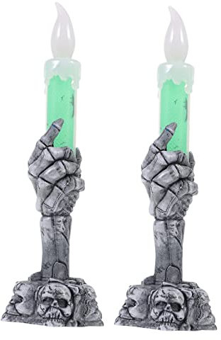 DOITOOL Halloween Skelett Hand Elektrische Kerzen Batteriebetriebene Gefälschte Kerzen Für Home Office
