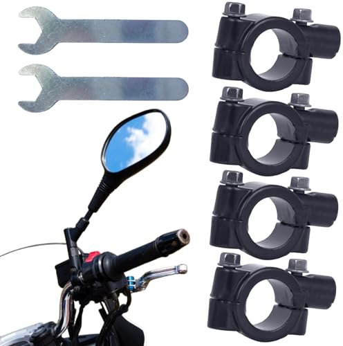 ZLXFT Support Fixation Montage Guidon 22mm,4pcs Universel Support Rétroviseur Moto,Guidon Miroir Mont,Support Rétroviseur Guidon,Base Miroir,L'adaptateur Rétroviseur,Adaptateur Retroviseur Moto