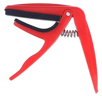 Verstellbarer Gitarren Capo aus Zinklegierung mit Federklemme | Rot, für E-gitarre und Gitarre, Geeignet für Anfänger und Erfahrene Spieler