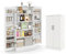 KOMFOTTEU Armario de Almacenamiento con Doble Puerta, Aparador de Cocina con 16 Estantes, Mueble Auxiliar de Madera Antivuelco, Armario de Despensa para Salón, Comedor, 60 x 40 x 120 cm, Blanco
