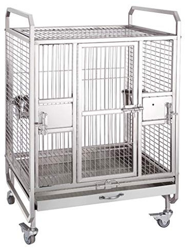 WYRMB Vogelkäfig, großer Papageienkäfig aus Edelstahl, Leichter Vogelzuchtkäfig, Heimtierbedarf, Geflügelpflege (Silber, 56 x 49 x 90 cm)