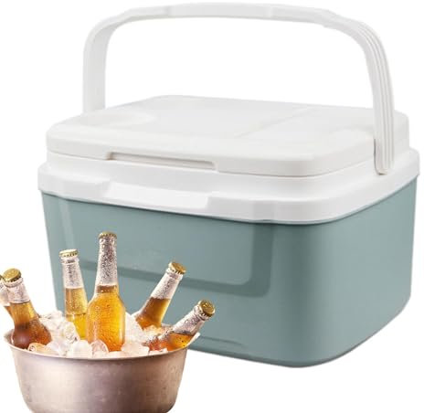 Boîte à déjeuner isotherme – Glacière rigide de grande capacité de 8 L avec poignées robustes – Bac à glace portable intégré pour pique-nique, épicerie, bateau