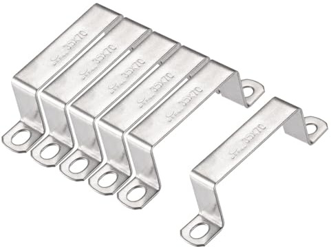 MACHSWON Soporte de conector de puntal en forma de U de 33 x 70 mm, abrazadera cuadrada de acero inoxidable 304 para puerta, soporte de barra cerrada, 6 unidades