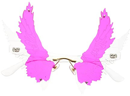 WESIEVYA Randlose Flügel- Unisex modische Brille rahmenlose Photo Booth-Requisite für Partys