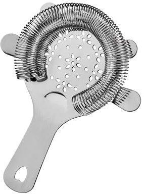 Hawthorne Passoire à cocktail en acier inoxydable – Passoire à cocktail pour boissons à 4 broches – Passoire à cocktail avec ressort pour la maison – Passoire shaker et verres à mélanger pour barmen