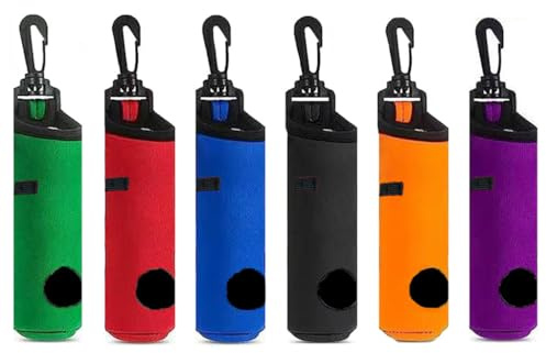 Hitopin Golfbollshållare för 6 delar, Golf Tee Holder Case, Neopren Golf Tee Holder, Neopren, Golfbollsbälte för förvaring, 6 färger