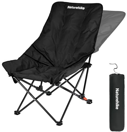 Naturehike Silla Camping Sea Star Silla Camping Plegable Ligera Silla Jardín Respaldo Alto Silla Camping Grande Acolchada XXL con Bolsa Silla Relajación Campamento Jardín Balcón Playa Aire Libre Negro