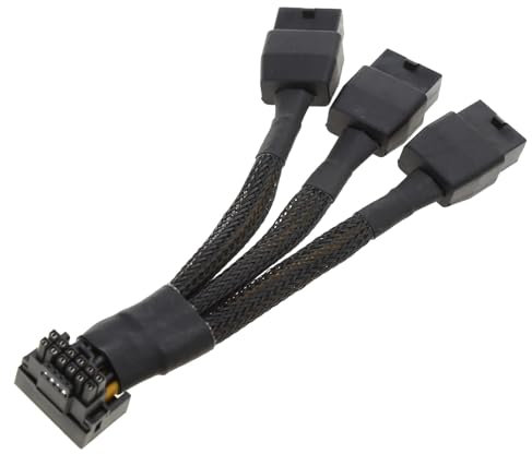 Vdaxvme Cable GPU de 16 pines a cable Pcie5.0 de 3 x 8 pines de 3 x 8 pines a 16 pines 12VHPWR 90° derecho cable de alimentación para tarjeta gráfica