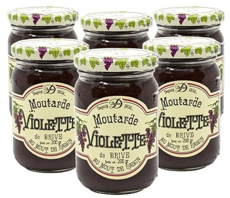Lot de 6 Moutardes Violettes de Brive 200g soit 1200g