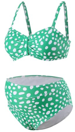 Generisch Umstandsbikini, Bademode Für Schwangere Bikini Set Oberteil&Bikinihose Große GrößenUmstandskleid Sommer Strand Kleidung Umstandsbademode Elegant Fotoshooting Umstandsbikini