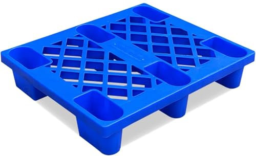 Robustes Palettenregal aus Kunststoff, 14,5 cm Höhe, verschleißfest und sicher, ideal für Lager, Küchen und Balkone, 5 Stück, Blau