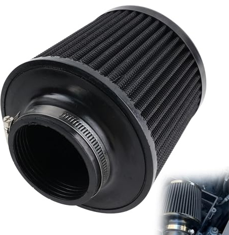 VVORHSBELL 3 Inch Air Intake Filter 76MM cone air filter Washable, High Performance Compatible with car and Motorcycle High Flow performance Tapered Air Intake Filte(Black)
