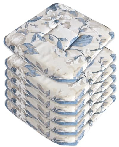 emmevi Set 6 Cuscini Sedia Cotone Con Alette Lavabili Morbidi Universali Coprisedia Country Chic Vintage
