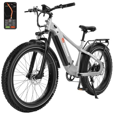 FREEDARE Elektrofahrrad für Erwachsene mit 250W Motor 90NM Drehmomentsensor e Bike 48V 20Ah Marken-Akku und 150km Reichweite, GPS & Smart App-Steuerung, 26 x 4 Fatbike-Reifen