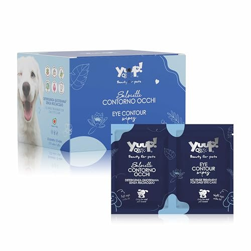 Yuup! - Augenpflege Feuchttücher Hund & Katze, 100% Baumwolle Eye Wet Wipes mit Euphrasia, Augen Pads, 50 Tücher